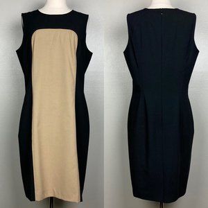 CALVIN KLEIN - 14 - Color Block Sleeveless Sheath Dress